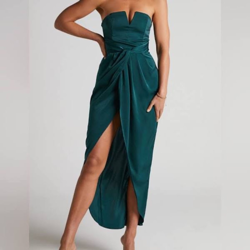 Showpo Emerald Green Strapless Dress
